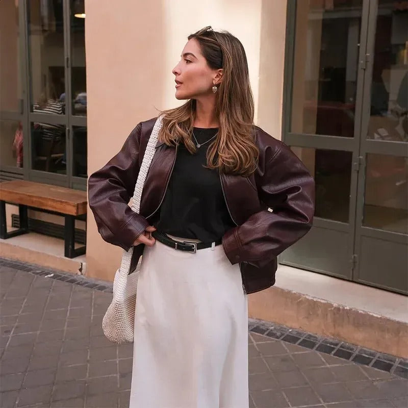 Elise Kunstlederjacke Reißverschluss