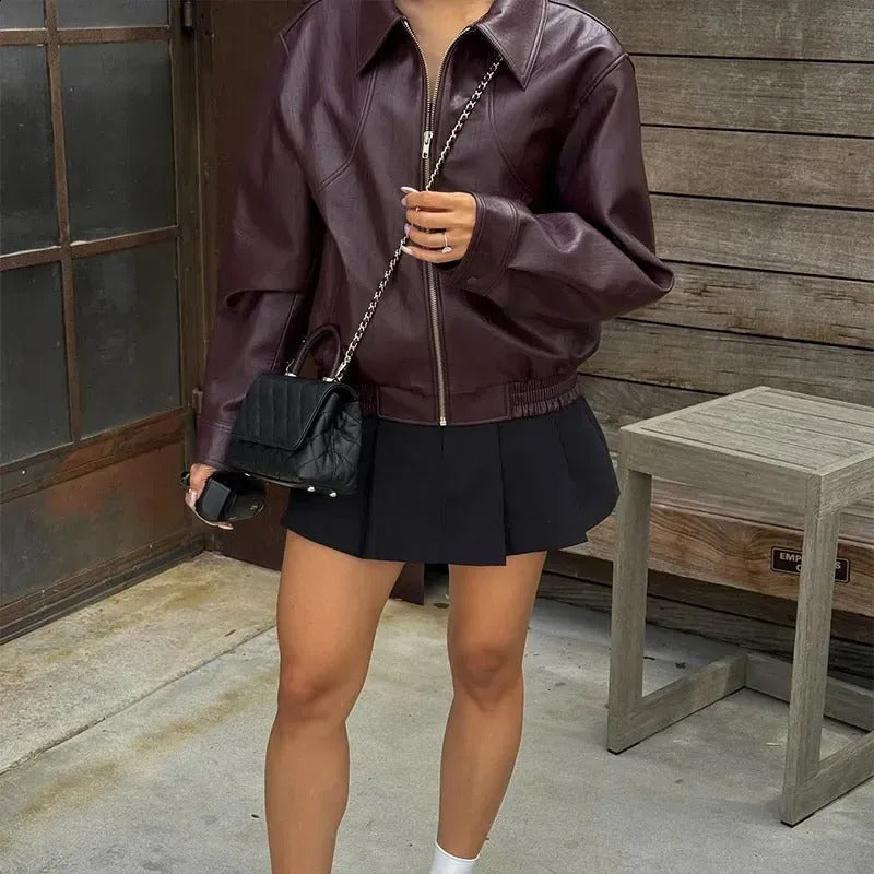 Elise Kunstlederjacke Reißverschluss