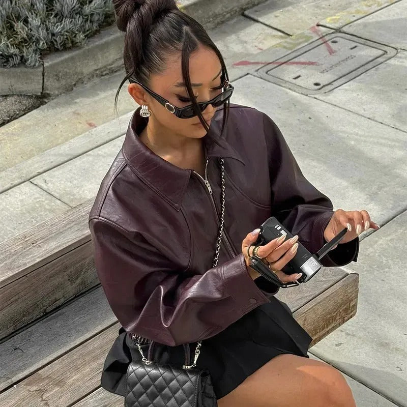 Elise Kunstlederjacke Reißverschluss