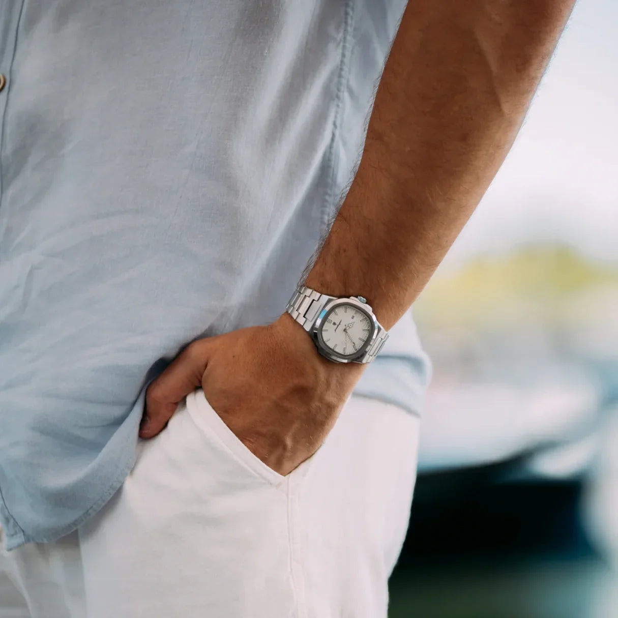 Hugo Albrecht Poedagar 41Mm Edelstahl Armbanduhr Mit Japanischem Quarzwerk & Saphirglas