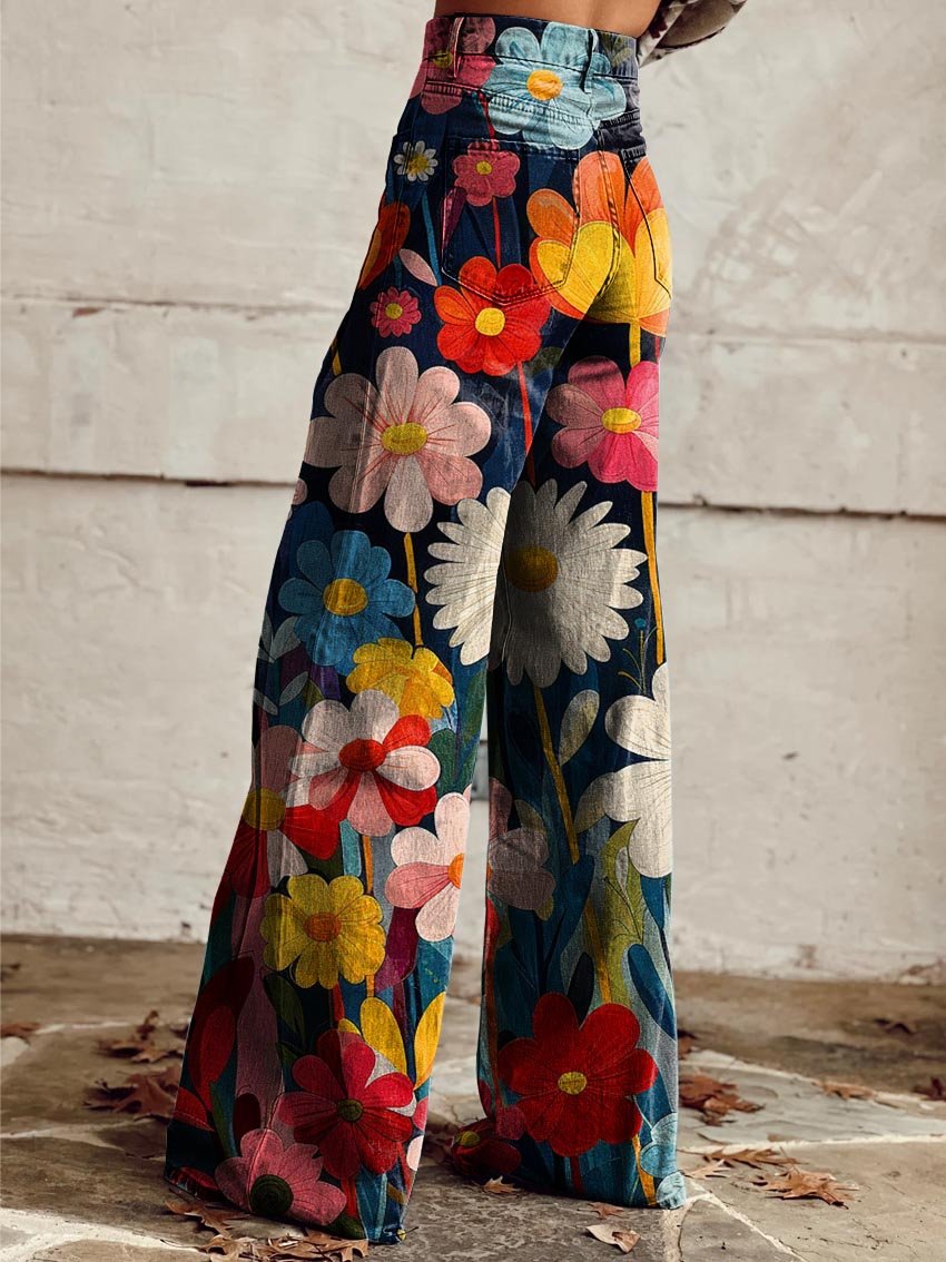 Lieselotte - Weite Bein Blumen Hosen