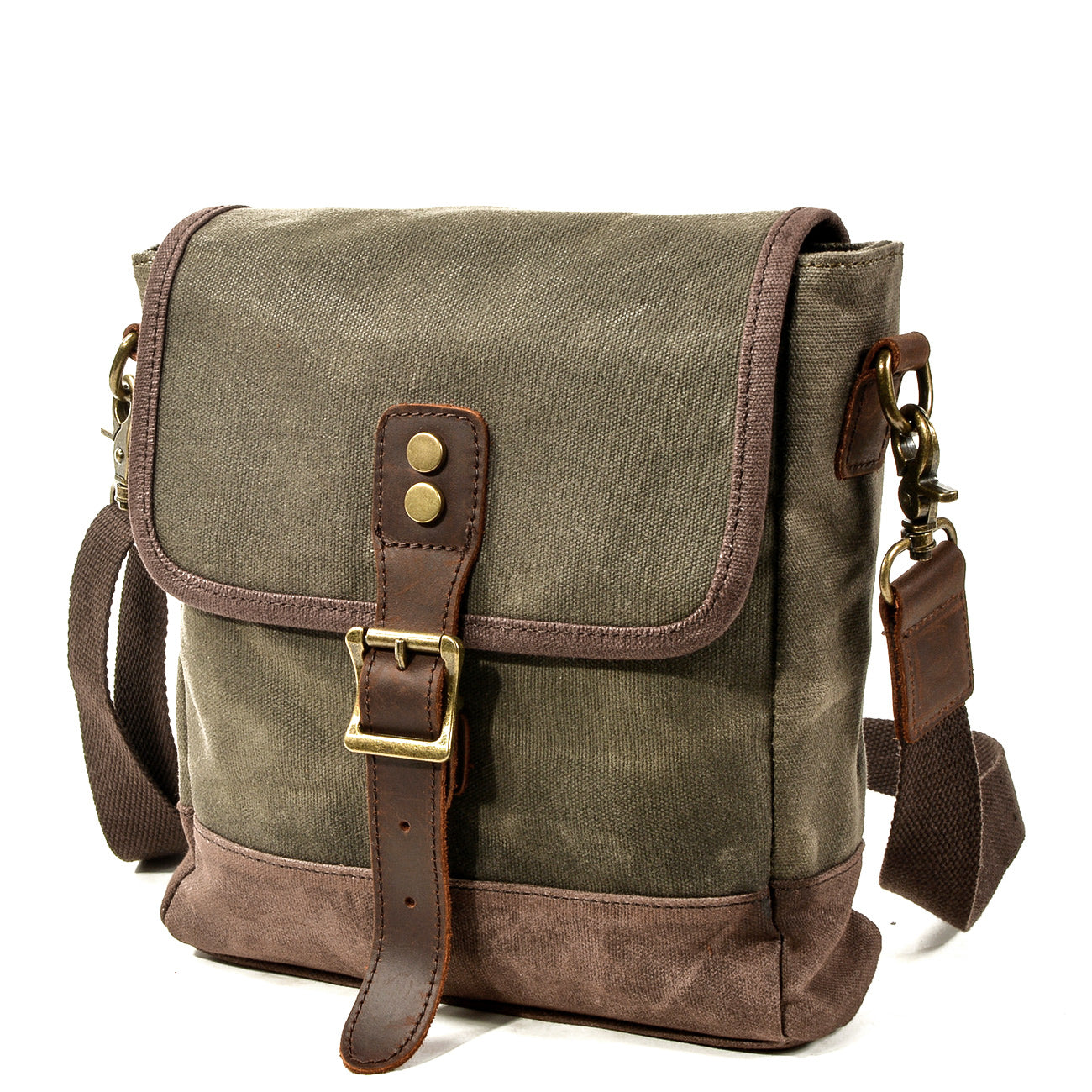 Matera™ – Vintage Canvas Umhängetasche aus Gewachster Baumwolle und Leder, Unisex, 4,5L