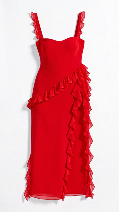 Avery Maxikleid mit Rüschen