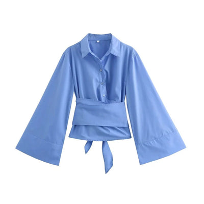 Charissa Kimonobluse mit breitem Schleifengürtel