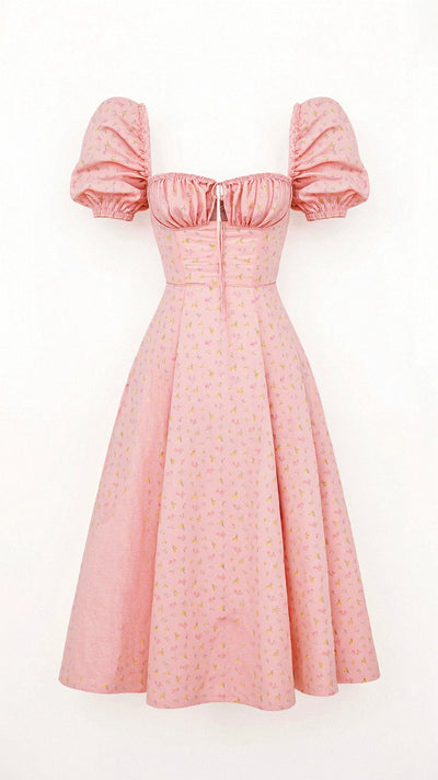 Daniela Midikleid mit quadratischem Halsausschnitt