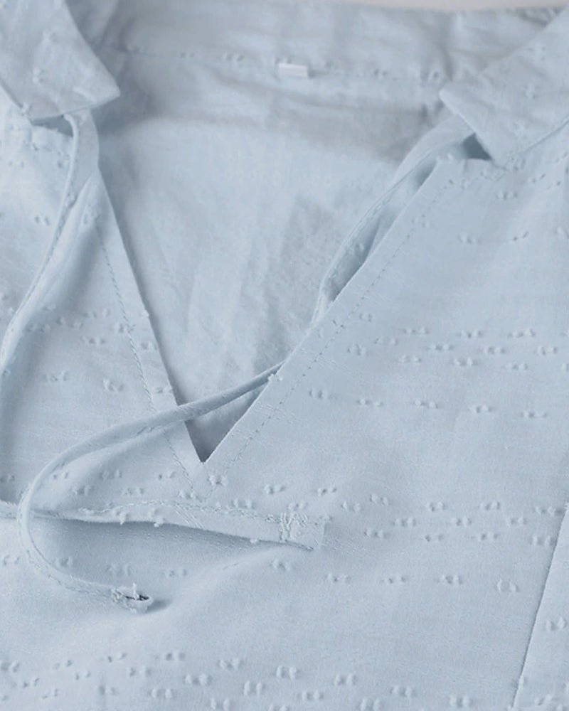 Chloé – Leichtes Strandkleid mit V-Ausschnitt und 3/4-Ärmeln