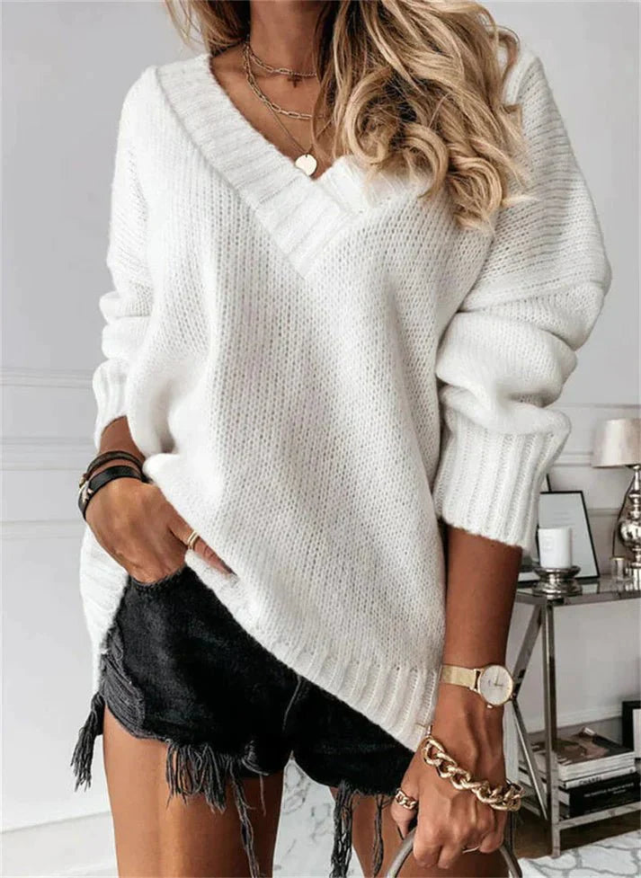 Jacinth V-Ausschnitt Strickpullover