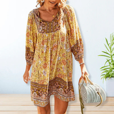 Phina – Boho-Sommerkleid mit Blumenmuster
