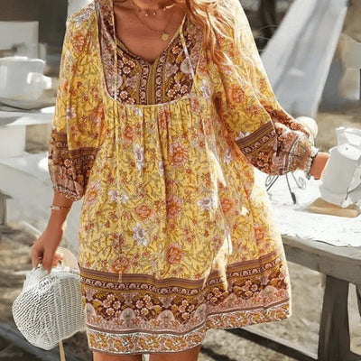 Phina – Boho-Sommerkleid mit Blumenmuster