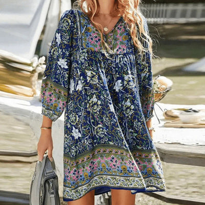Phina – Boho-Sommerkleid mit Blumenmuster