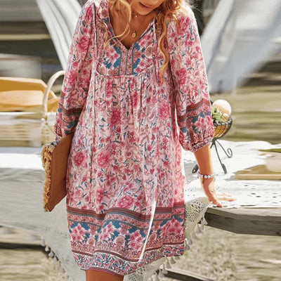 Phina – Boho-Sommerkleid mit Blumenmuster