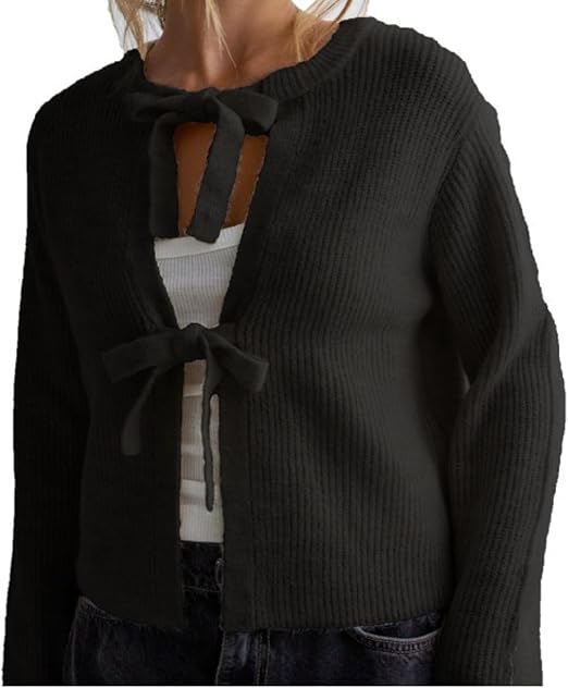 Vernice Strickjacke mit Krawattenverschluss