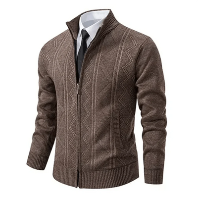 Wilford Slim-Fit Strickjacke mit Hohem Halsausschnitt