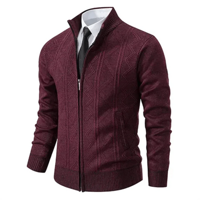 Wilford Slim-Fit Strickjacke mit Hohem Halsausschnitt