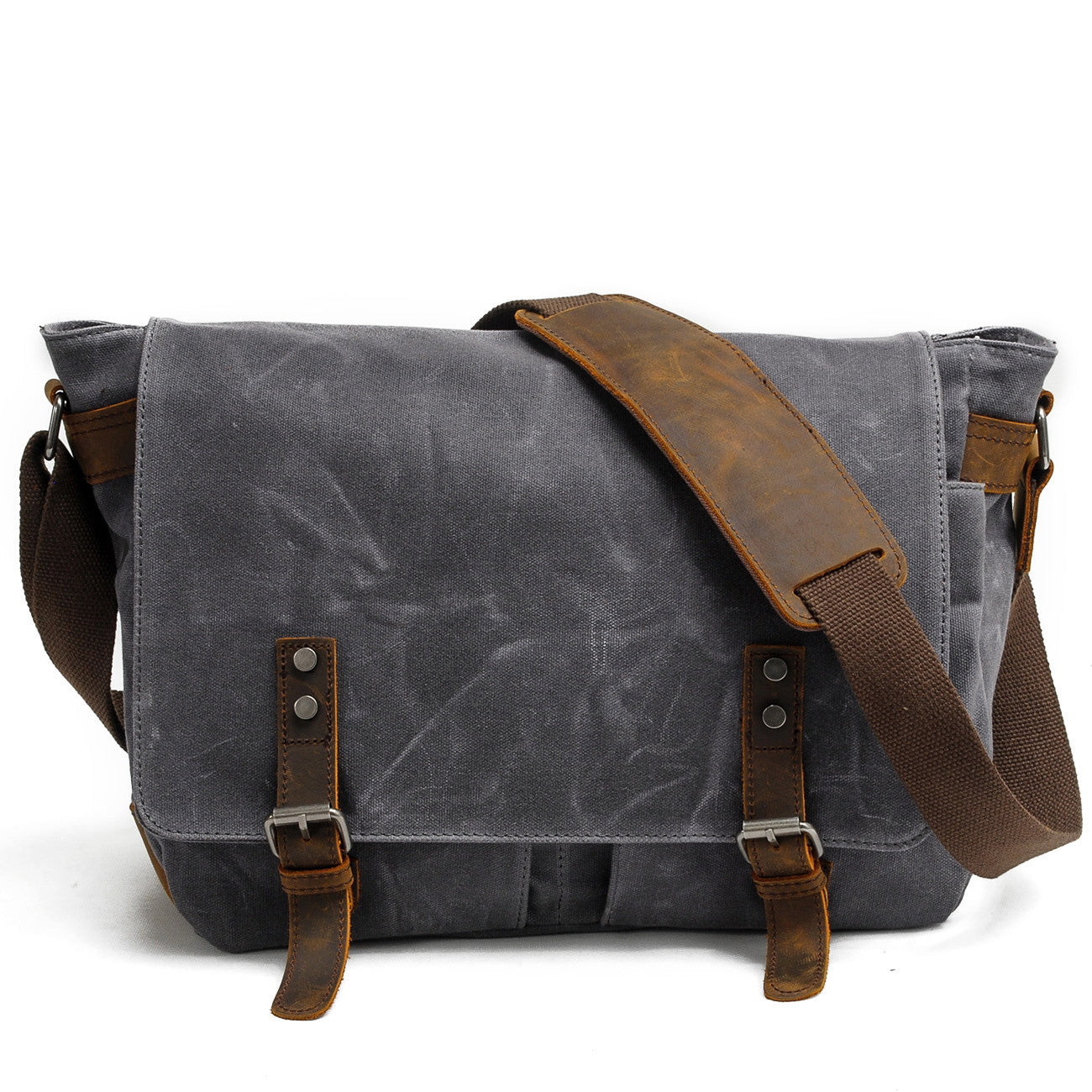 Conway™ Retro Umhängetasche Aus Gewachstem Baumwoll-Canvas – Vintage Messenger Bag Mit Laptopfach