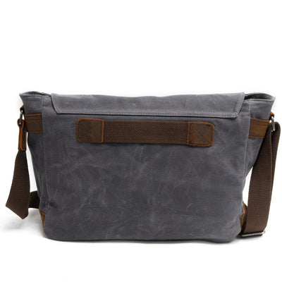 Conway™ Retro Umhängetasche Aus Gewachstem Baumwoll-Canvas – Vintage Messenger Bag Mit Laptopfach