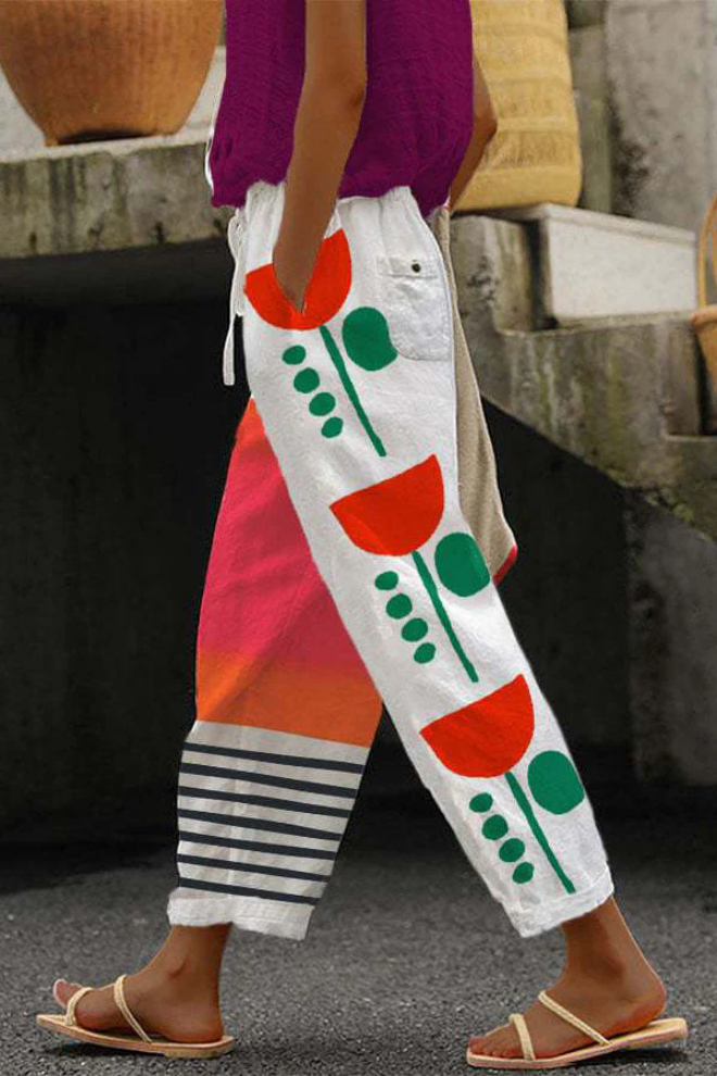 Airish - Lässige Hose mit einzigartiger Bedruckung und Knopftaschen