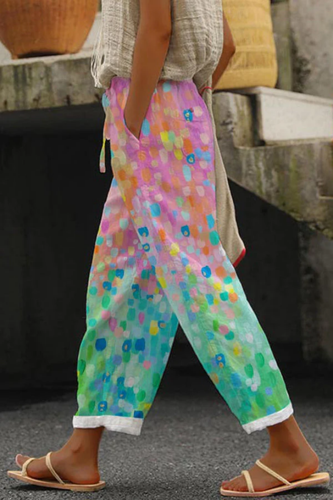 Airish - Casual Unique Printed Button Pocket Pants