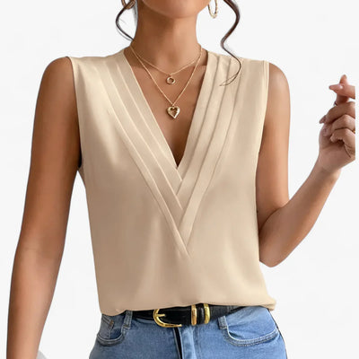 Talisse – Elegante ärmellose Bluse mit V-Ausschnitt