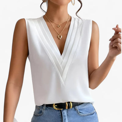 Talisse – Elegante ärmellose Bluse mit V-Ausschnitt