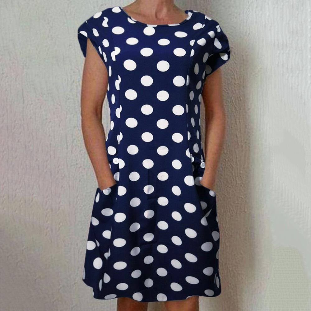 Angeline - Kurzärmeliges Kleid mit Polka Dot