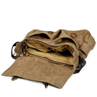 Boston Vintage Crossbody Umhängetasche aus Baumwolle und Leder – Robuste Retro Schultertasche für Damen und Herren