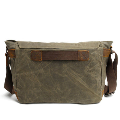Conway™ Retro Umhängetasche Aus Gewachstem Baumwoll-Canvas – Vintage Messenger Bag Mit Laptopfach