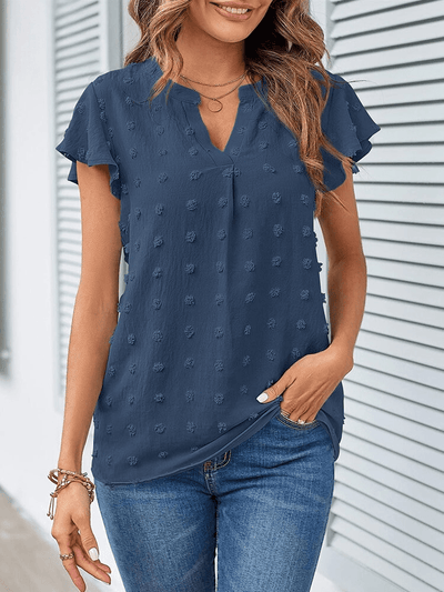 Bluse mit Patchwork und Rüschen