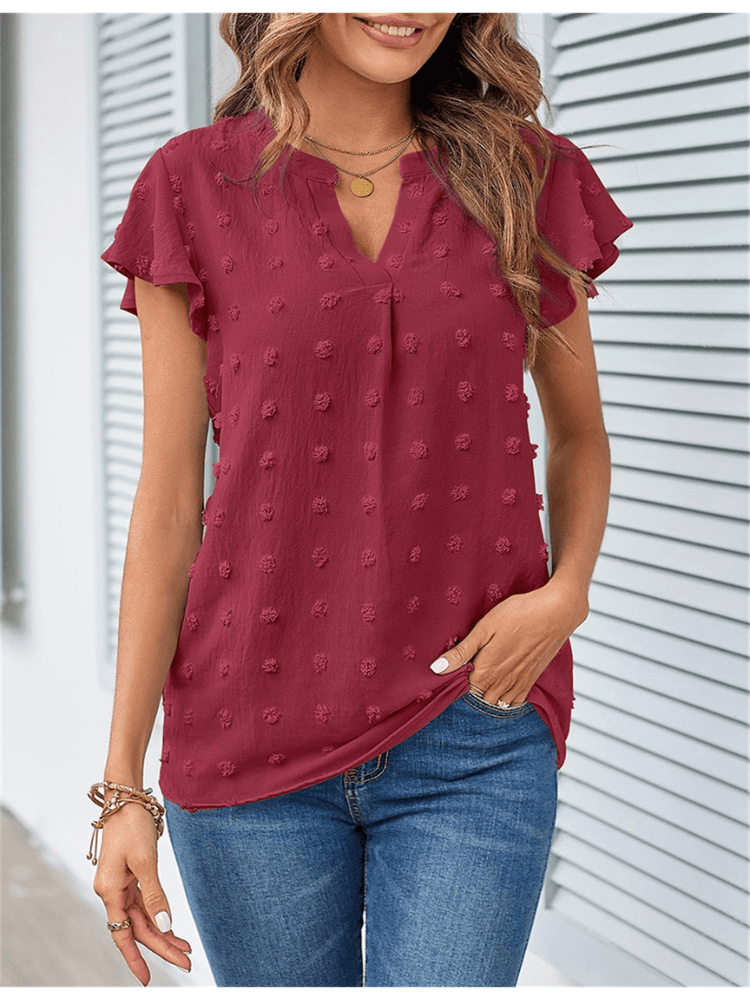 Bluse mit Patchwork und Rüschen