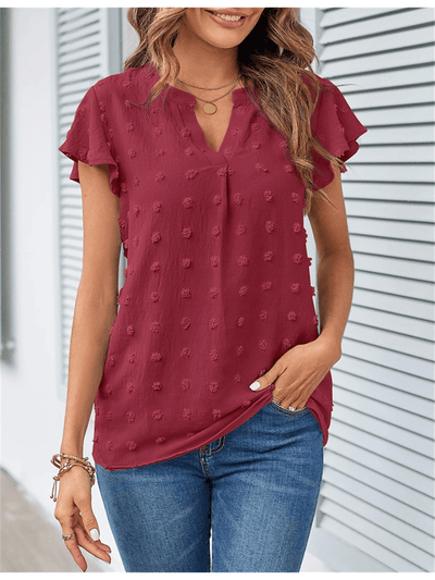 Bluse mit Patchwork und Rüschen
