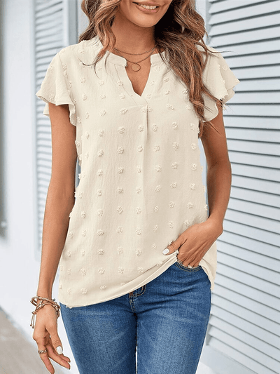 Bluse mit Patchwork und Rüschen