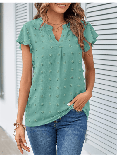 Bluse mit Patchwork und Rüschen