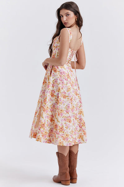 Geblümtes Midi-Sommerkleid