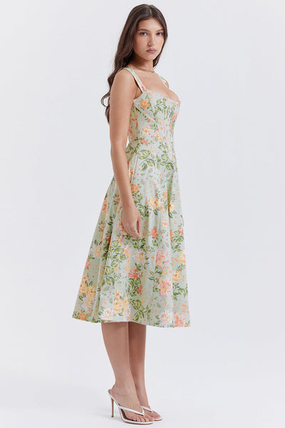 Geblümtes Midi-Sommerkleid