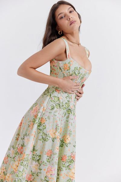 Geblümtes Midi-Sommerkleid
