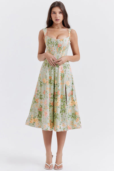 Geblümtes Midi-Sommerkleid