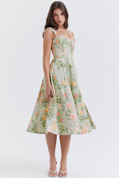 Geblümtes Midi-Sommerkleid