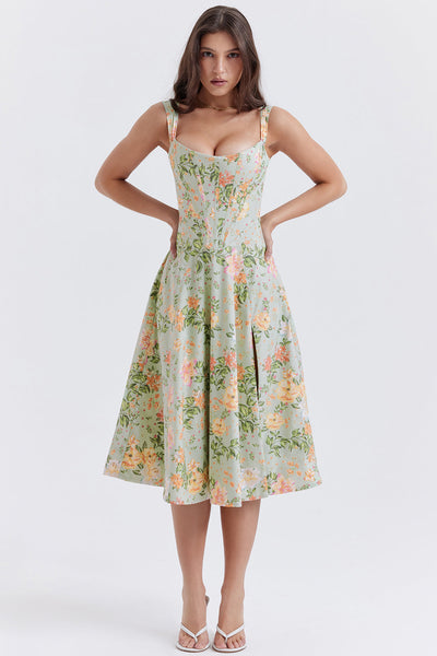 Geblümtes Midi-Sommerkleid