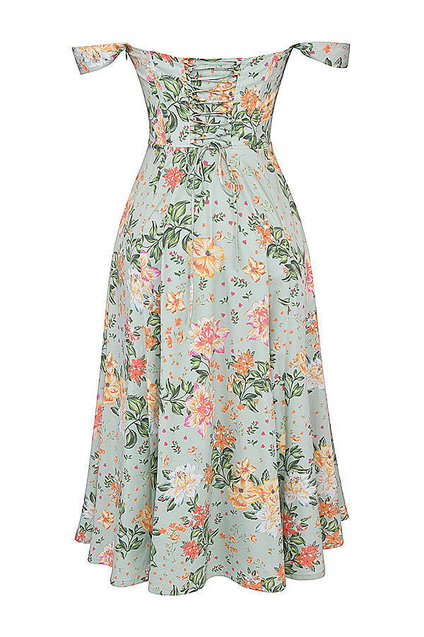 Geblümtes Midi-Sommerkleid