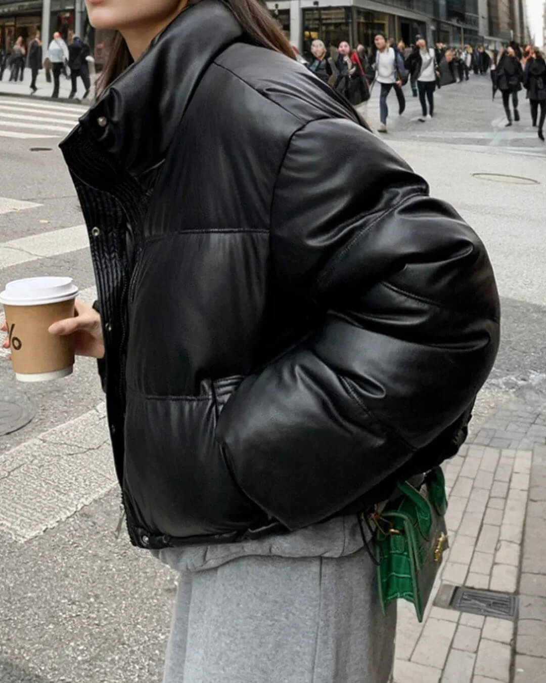 Elva | Damen Steppjacke Kurz Loose Fit Mit Stehkragen