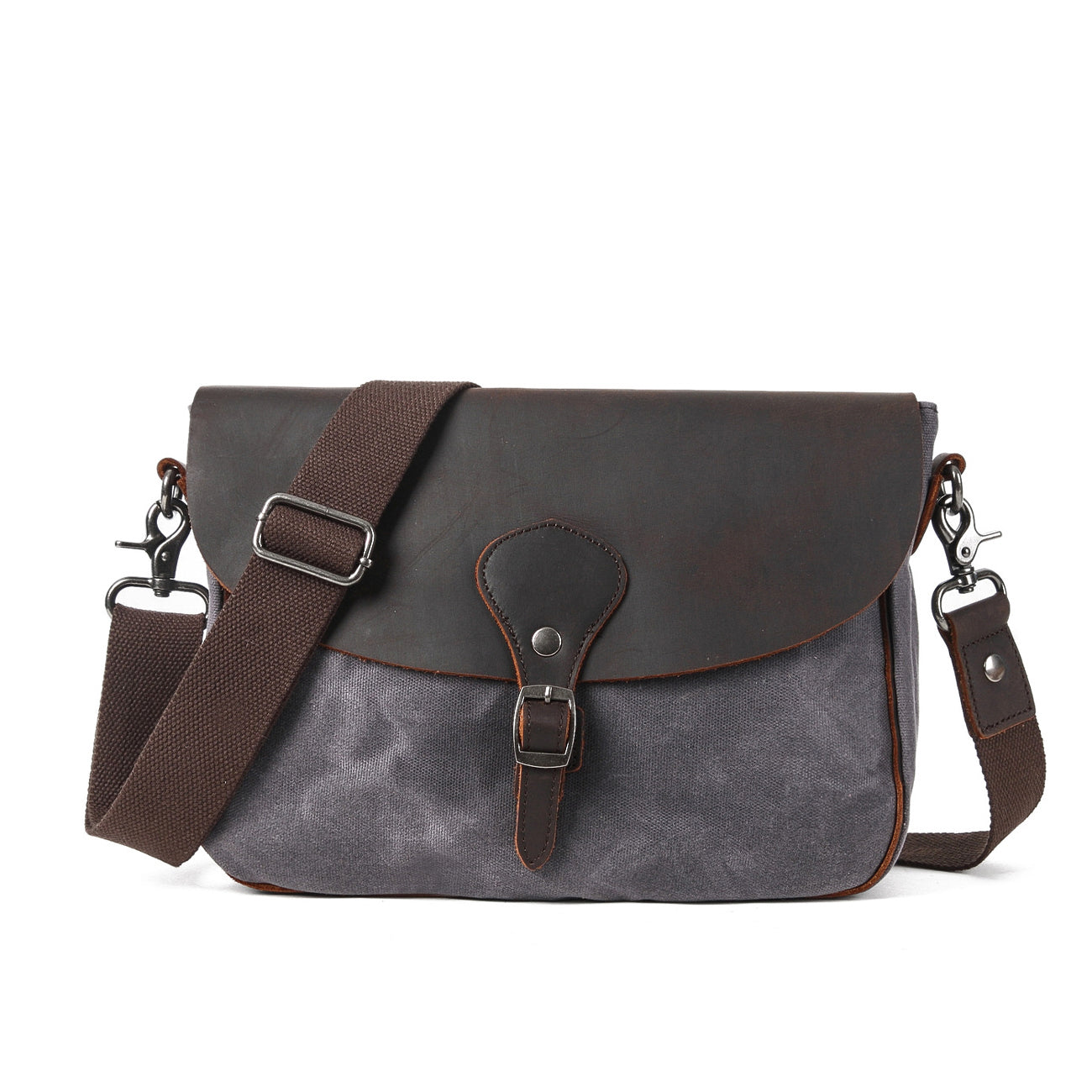 Bregenz™ - Handgefertigte Vintage Crossbody Tasche aus Wachsgeschichtetem Baumwoll-Canvas & Leder