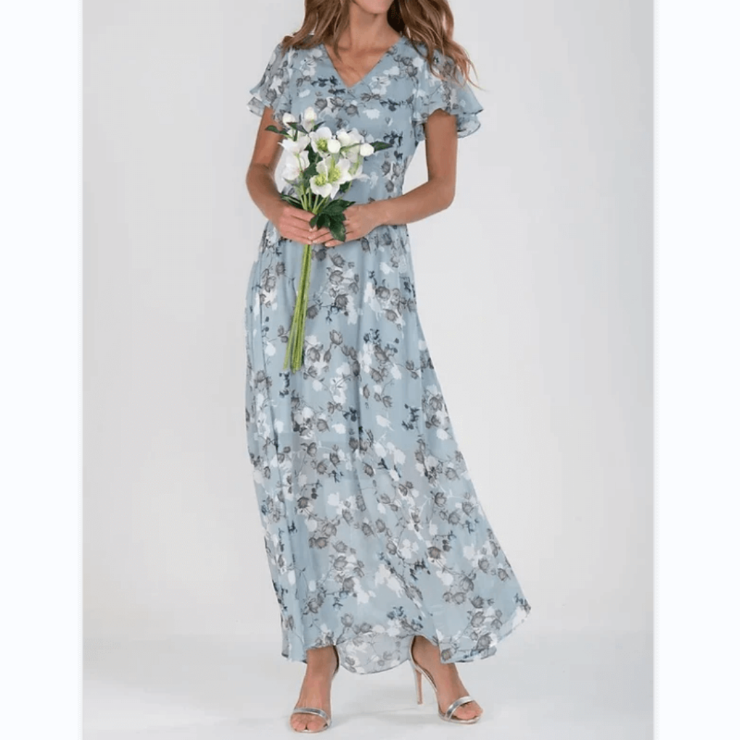 Amélie – Sommerliches, formelles Blumen-Maxikleid für elegante Anlässe