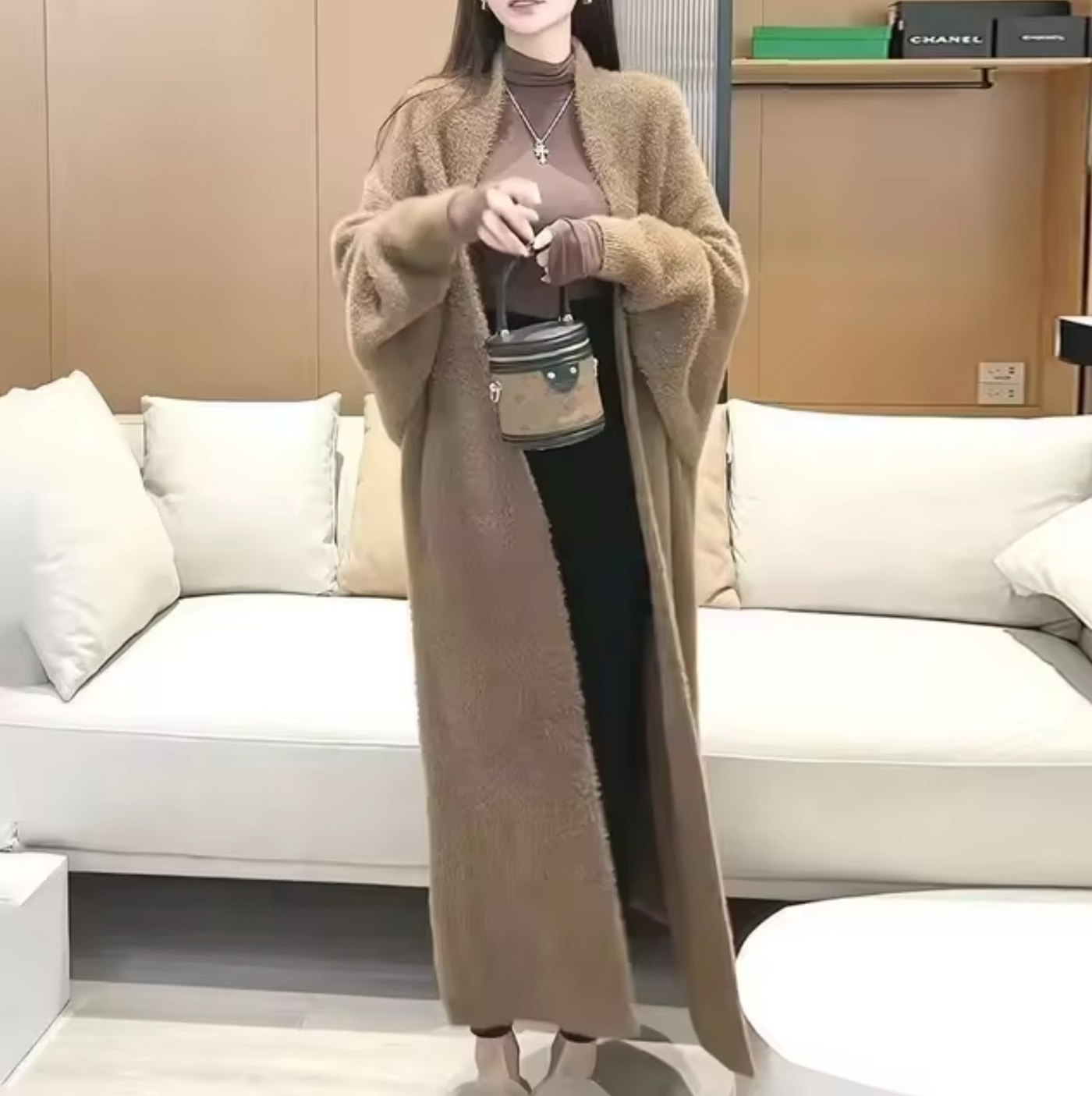 Yassi – Lange Strickjacke aus Kaschmir