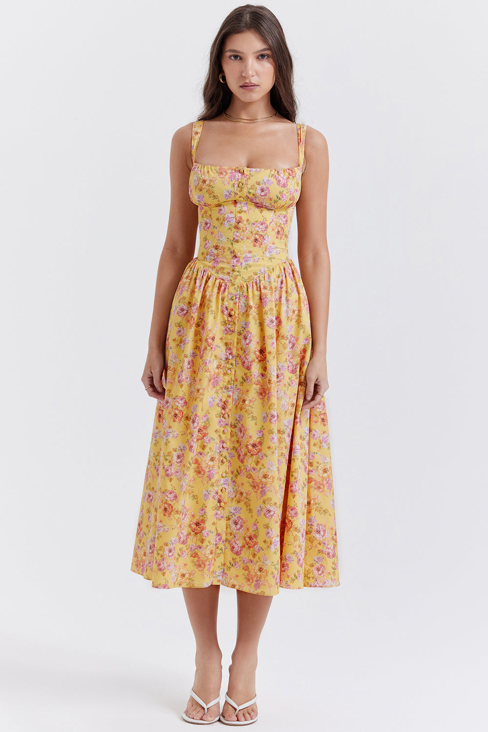 Geblümtes Midi-Sommerkleid
