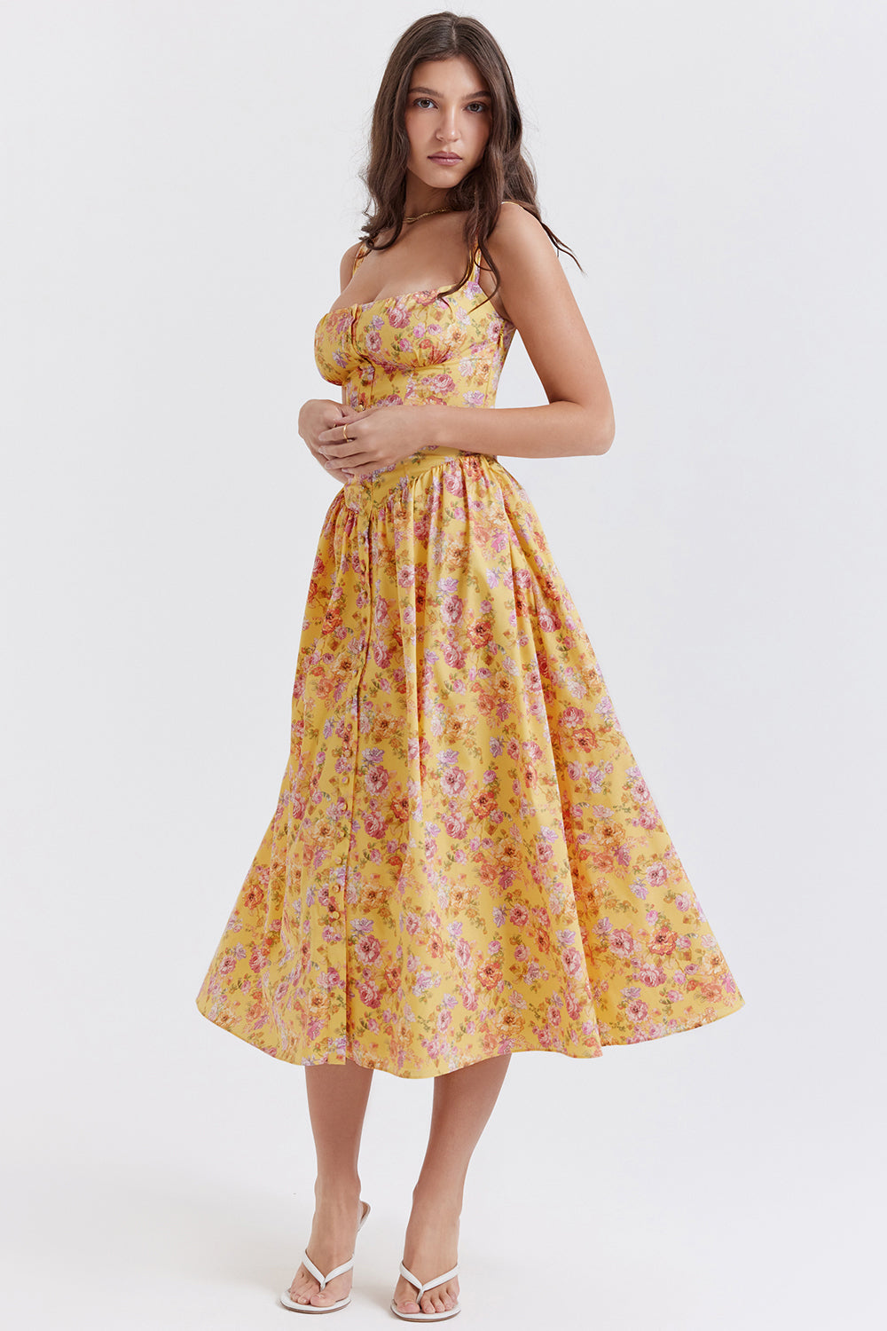Geblümtes Midi-Sommerkleid
