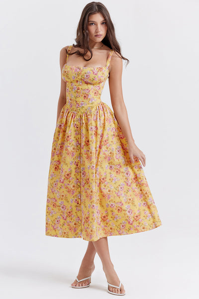 Geblümtes Midi-Sommerkleid