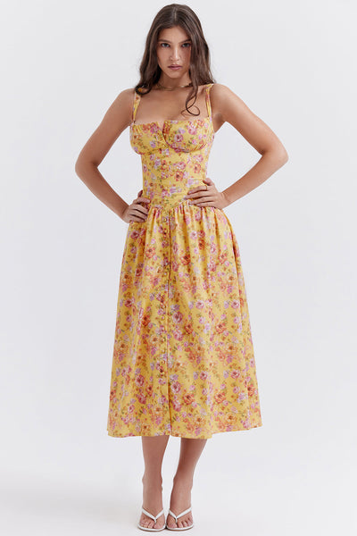 Geblümtes Midi-Sommerkleid