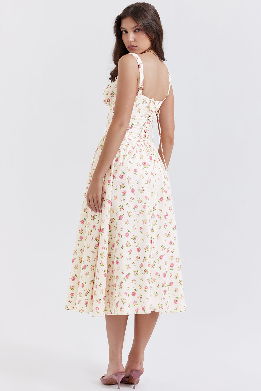 Geblümtes Midi-Sommerkleid