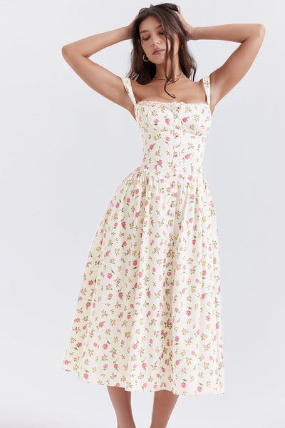 Geblümtes Midi-Sommerkleid