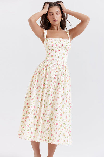 Geblümtes Midi-Sommerkleid